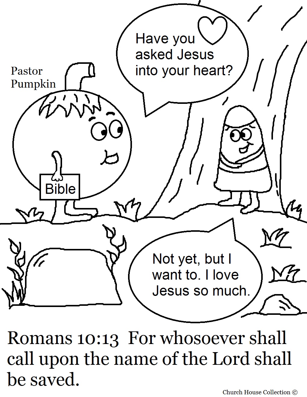 Pastor Pumpkin And Candy Corn Coloring Page